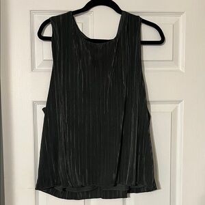 J. Crew Factory Dark Green Pleated Tank Top